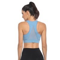 Soutien-gorge de sport pour femme en gros, crop top éco-responsable respirant en Spandex/Coton, bonnets profilés, effet push-up, pour fitness, gym et course à pied