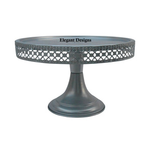 Elegant Designs Metal Cake <b>Stand</b> Powder Coated Handmade Fancy Design Round Top Luxury Style Eco-Friendly Wholesale 100 Pcs MOQ - Product Image 1