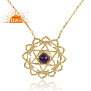 Collier Pendentif Chakra Énergétique en Argent Sterling 925 de Haute Qualité avec Améthyste Naturelle 2026 pour Femme - Fabricant de Bijoux - Product Image 2