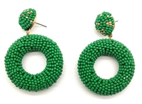 Boucles d'oreilles créoles élégantes et rétro, faites à la main, style coréen, en perles de rocaille, plaqué or/argent, unisexe, romantiques, ethniques, pour fêtes et occasions spéciales
