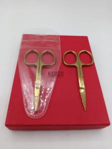 Petits ciseaux Plasma d'or de qualité professionnelle pour l'acier inoxydable de sourcil avec votre propre logo personnalisé et instrument de beauté de couleur - Product Image 3