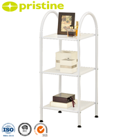 Étagère d'angle en métal moderne et durable à 3 niveaux, finition chromée, gain de place, rangement pour salle de bain et maison