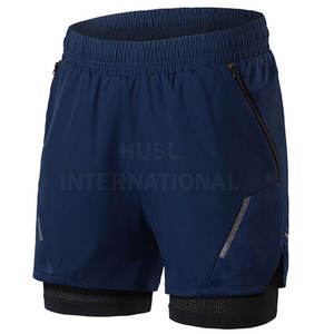 Shorts personnalisés pour hommes, shorts de fitness, shorts de sport, shorts de course avec shorts de compression intégrés pour hommes - Product Image 1