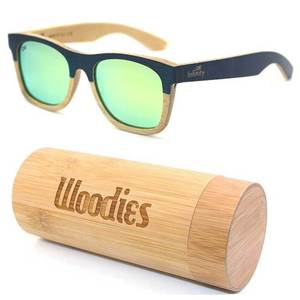 Unisexe carré polarisé véritable Lunettes de Soleil en Bambou Miroir Ton léger Lunettes légères Flottant - Product Image 1