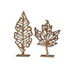 Sculpture moderne de feuille en métal plaqué or pour la décoration de table Maison Jardin Décoratif et Restaurant Table Base Décoration Sculpture - Product Image 5