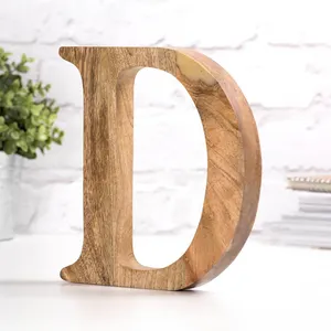 Wooden Alphabets Letter Room Decor Craft Sets OEM Wood Large Wooden Home Decoration Carved India Antique Imitation Mango Love