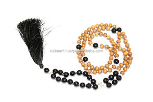 Vente en gros collier mala en perles 108 de haute qualité avec pompon en soie de 6 mm perles mala en bois pour cadeaux - Product Image 4