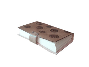 สมุดบันทึกปกแข็งทำมือสมุดไดอารี่ปกทำจากหนังโครงสร้างเหรียญกระดุมสำหรับธุรกิจและการใช้งานประจำวันขายส่ง - Product Image 3