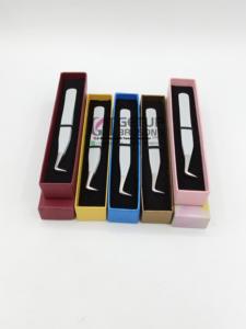 Pince à épiler professionnelle d'extension de cils de meilleur volume de revêtement de poudre gris clair avec des Instruments de beauté en acier inoxydable à pointe argentée - Product Image 3