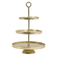 Plateau et support à gâteau en métal doré moderne pour gâteaux d'anniversaire, présentation de desserts, occasions spéciales