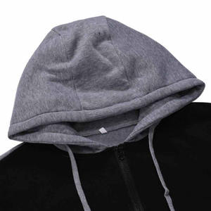Sweat à capuche zippé unisexe personnalisé pour homme, coupe classique, 100 % polyester, teint uni, style hip-hop, vêtements de rue d'hiver - Product Image 3