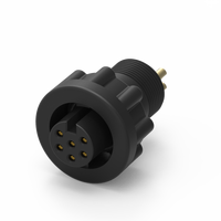 Connecteur de câble moulé étanche IP67 en laiton 6 broches avec boîtier en nylon, femelle, 2A 250V, -20~85°C, usage industriel