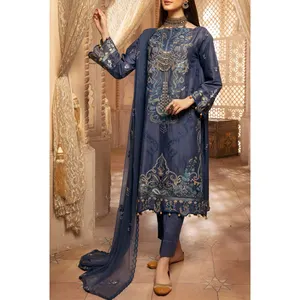 新设计批发shalwar kameez Dupatta巴基斯坦时尚草坪夏装