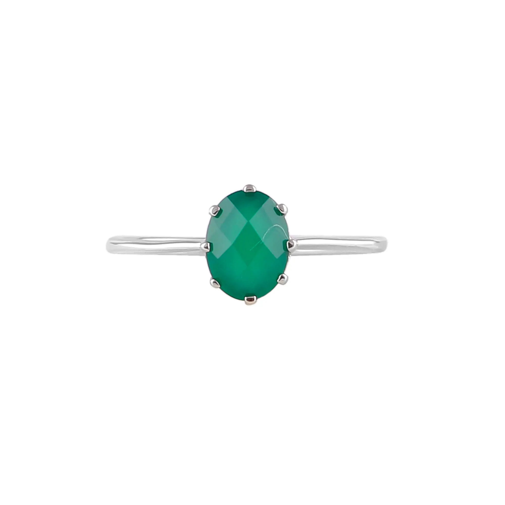 Onice verde Anello In Argento