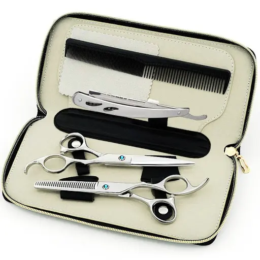 Professional Hairdressing Scissors Set kit Professional Barber Hairdressing Cutting Shear + Thinning with pouch