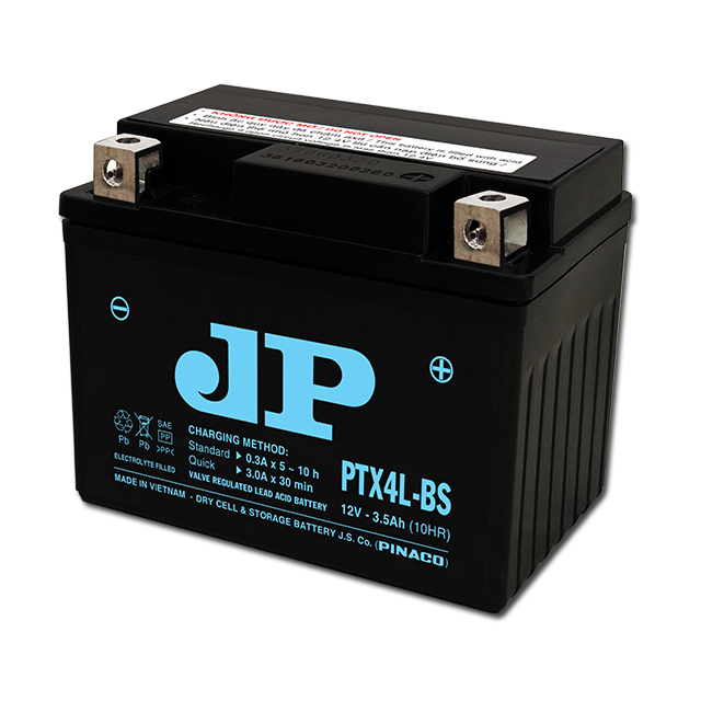 PTX4L-BS (12V - 3.5Ah) JP גבוהה באיכות VRLA אופנוע סוללה תקני IEC, הטוב ביותר אופנוע סוללה בווייטנאם