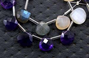 Juego de 19 piezas al por mayor de cuentas de Briolette en forma de corazón facetadas de piedras preciosas naturales de excelente calidad para la fabricación de joyas - Product Image 5
