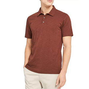 Polo en coton piqué de haute qualité, couleur marron, personnalisable OEM, nouvelle arrivée, pour hommes/garçons, 100% coton. - Product Image 1