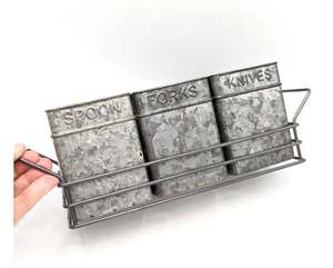 Elegante herramienta galvanizada Caddy Diseño vintage Forma personalizada Perfecto para estante de almacenamiento Tamaño grande con mango - Product Image 4