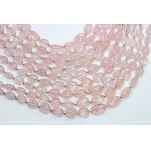 Cuentas de forma ovalada lisa de morganita, piedras preciosas naturales de 8 pulgadas AAA + calidad superior, tamaño de 7X9MM a 10X15MM para la fabricación de joyas - Product Image 2