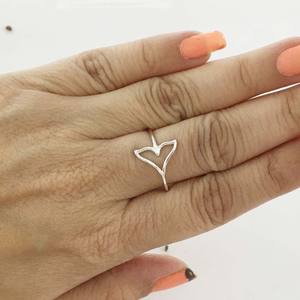 Anillo de Plata de Ley 925 auténtica de alta calidad, anillo de plata simple y único hecho a mano para mujer - Product Image 5