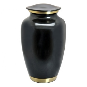 Urnes funéraires de style américain bleu marine avec métal doré pour cendres humaines, prix de gros - Product Image 2
