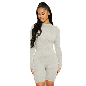 2024 ropa de mujer verano Color personalizado Logo impreso cuello redondo ajustado elástico señoras Sexy mujer mono - Product Image 1