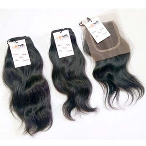 มัดผมคนแท้พร้อมที่ปิดผมมิงค์บราซิลแบบดิบพร้อมแผ่นปิดมีส่วนลดสูงสุด10% - Product Image 3