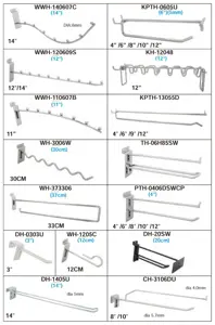 Shinny Wall Mounted Hanger Slatwall Hook