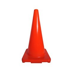 Red Traffic Cone With Reflective Stripe Floor <b>Standing</b> PP Material Construction Zones Use - Product Image 2