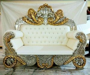 Canapé en bois 77 à la mode pour mariage et événements de fête Décor élégant Mandap pour les mariées - Product Image 6