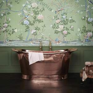 Baignoire de luxe autoportante avec double pantoufle Finition en cuivre antique Robinet inclus-pour salle de bain Disponible Prix de gros - Product Image 3