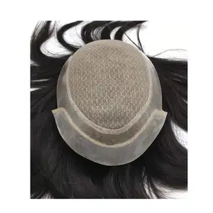 Hot sale design black color hair replacement systems 100 percent indian remy men toupee human hair