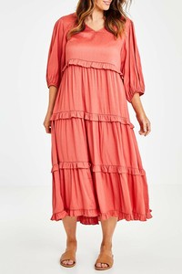 Vestido largo de manga larga con escote triangular, novedad, 2021 - Product Image 2