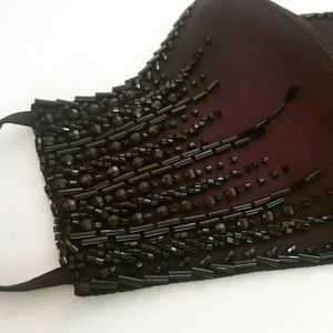 Nuevos accesorios faciales con bordado Zari con perlas y cuentas de cristal bordado tela DE TRABAJO máscara facial femenina - Product Image 1