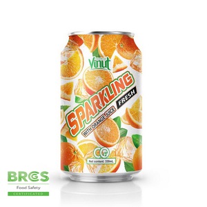 330ml VINUT Zumo de naranja enlatado personalizado y agua con gas Producto de agua potable Premium - Product Image 1
