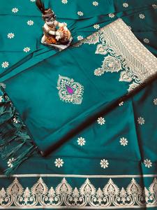 Saree de seda Banarasi, indio - Product Image 5