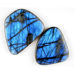 Palm Stones Flat and Round Labradorite <b>Polished</b> Stone Crystal Natural Labradorite Palmstone Crystals Quartz for Loose Gems - Product Image 2
