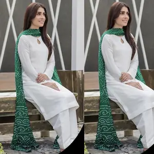 파키스탄 인도 면화 잔디 넥타이와 염료 정장 shalwar kameez 모델 85 핫 디자인