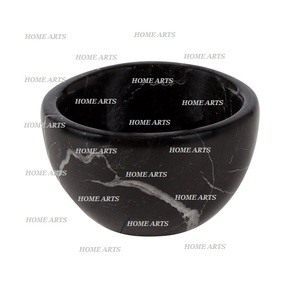 Cuenco para servir comida de mármol de diseño maravilloso con base de metal, cuenco para servir chocolates de forma redonda para proveedor mayorista - Product Image 6