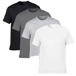 เสื้อยืดคอกลมแขนสั้นแบบเรียบคอกลมผ้าคอตตอนเนื้อเรียบขนาดพิเศษออกแบบได้ตามต้องการ - Product Image 1