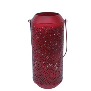 Farol de Hierro Perforado Hecho a Mano, Pintado de Blanco, Portátil para Bodas, Decoración del Hogar, Portavelas de Metal, Iluminación para Fiestas, en Caja - Product Image 1