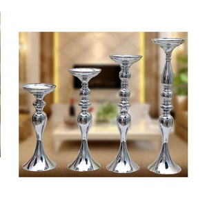 LOOPSKY TALL SILVER BRASS HANDMADE CANDLE STAND-ELEGANT HOME DECOR by BRASSWORLD INDIA - Product Image 1