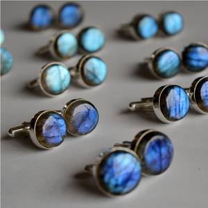 Boutons de manchette pour marié et homme, en labradorite, accessoire pour salle de bain ou douche - Product Image 4