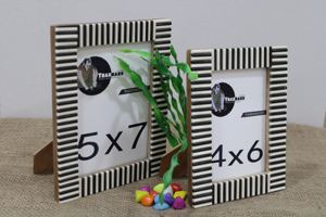 Ensemble de deux cadres photo en corne de buffle naturelle et os de forme rectangulaire pour la décoration de la maison et du bureau de Sambhal - Product Image 3