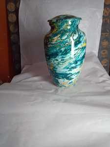 ALUMINIUM WHITE CREMATION URN Brassworld India <b>Funeral</b> <b>Supplies</b> - Product Image 2
