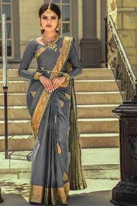 Saree nupcial de estilo indio del Sur, muy hermoso, producto caliente, de seda, Ari in Rich Minakari Pallu, con blusa tejida de trabajo - Product Image 3