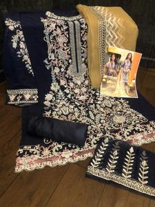 Eid-ropa de fiesta especial para mujer, traje con bordado pesado de georgette de color negro, fondo elegante, estilo paquistaní, indio, salwar, kameez - Product Image 5