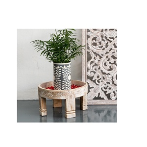 Maceta con incrustaciones de hueso para soporte de madera, Mesa para el hogar, sala de estar, muebles modernos a la venta - Product Image 1