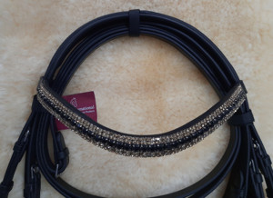 Bracelet à lame unique en cuir de qualité supérieure, accessoire pour cheval avec bracelet à sourcils en cristal brillant - Product Image 4